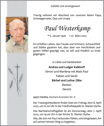 Anzeige von Paul Westermann von OM-Medien