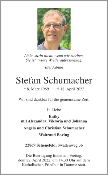 Anzeige von Stefan Schumacher von OM-Medien