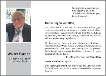 Anzeige von Walter Fischer von OM-Medien