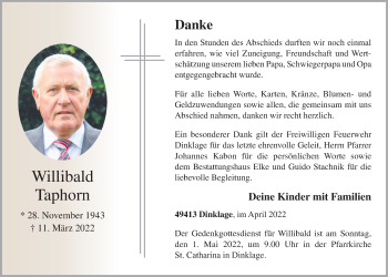 Anzeige von Willibald Taphorn von OM-Medien