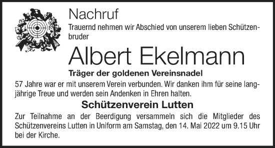 Anzeige von Albert Ekelmann von OM-Medien