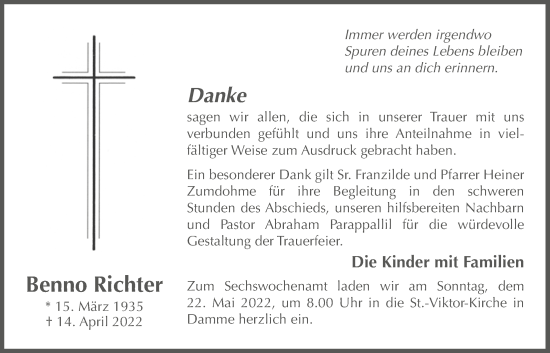 Anzeige von Benno Richter von OM-Medien