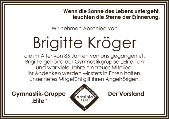 Anzeige von Brigitte Kröger von OM-Medien