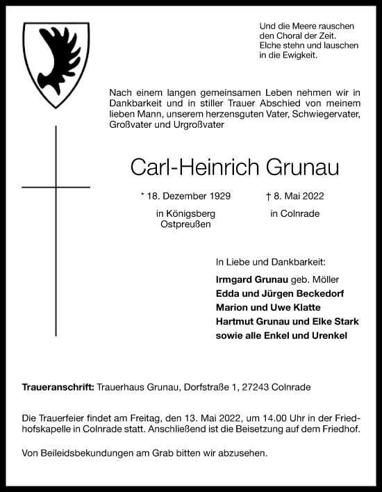 Anzeige von Carl-Heinrich Grunau von OM-Medien