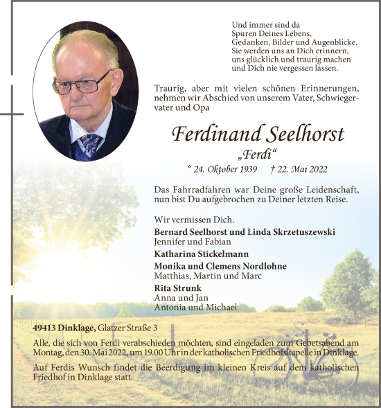 Anzeige von Ferdinand Seelhorst von OM-Medien
