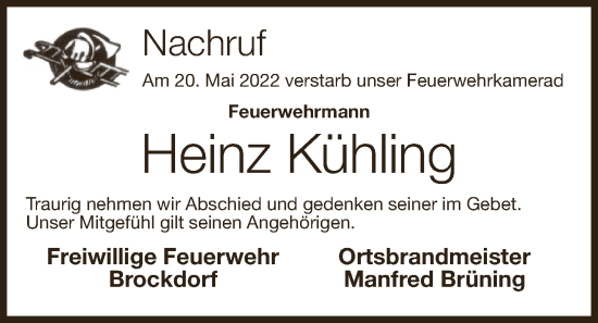 Anzeige von Heinz Kühling von OM-Medien