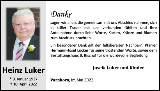 Anzeige von Heinz Luker von OM-Medien