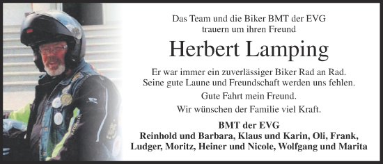 Anzeige von Herbert Lamping von OM-Medien
