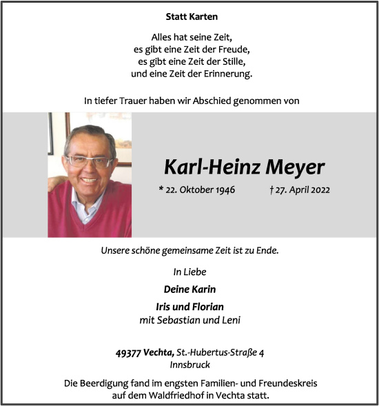 Anzeige von Karl-Heinz Meyer von OM-Medien