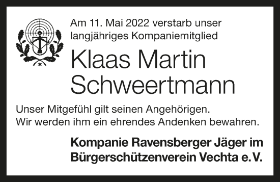 Anzeige von Klaas Martin Schweertmann von OM-Medien