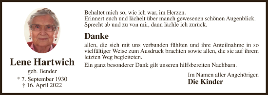 Anzeige von Lena Hartwich von OM-Medien