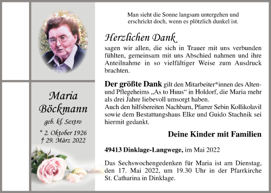 Anzeige von Maria Böckmann von OM-Medien