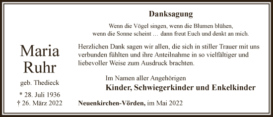 Anzeige von Maria Ruhr von OM-Medien