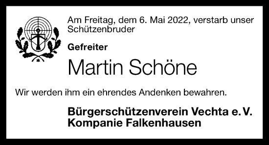Anzeige von Martin Schöne von OM-Medien