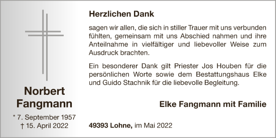Anzeige von Norbert Fangmann von OM-Medien