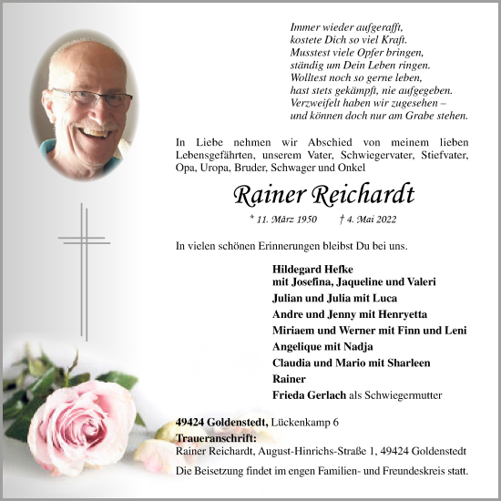 Anzeige von Rainer Reichardt von OM-Medien