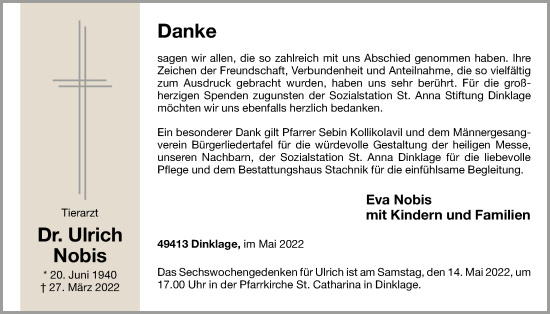 Anzeige von Ulrich Nobis von OM-Medien