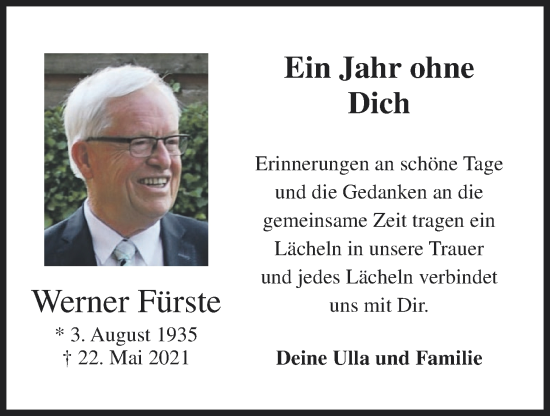 Anzeige von Werner Fürste von OM-Medien