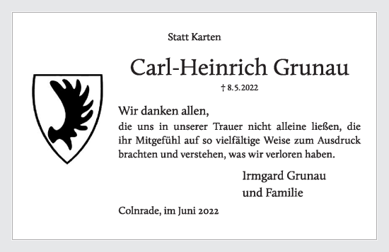 Anzeige von Carl-Heinrich Grunau von OM-Medien