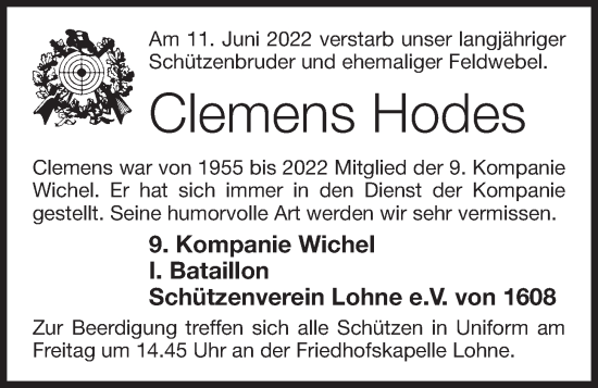 Anzeige von Clemens Hodes von OM-Medien