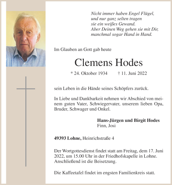 Anzeige von Clemens Hodes von OM-Medien