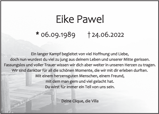 Anzeige von Eike Pawel von OM-Medien