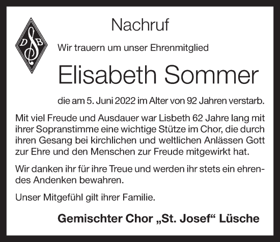 Anzeige von Elisabeth Sommer von OM-Medien