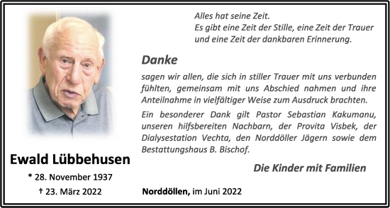 Anzeige von Ewald Lübbehusen von OM-Medien