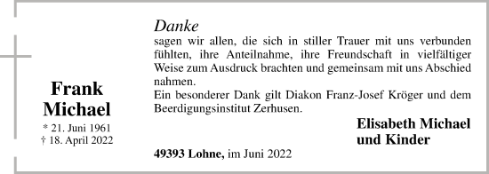 Anzeige von Frank Michael von OM-Medien