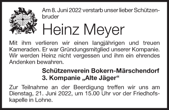 Anzeige von Heinz Meyer von OM-Medien