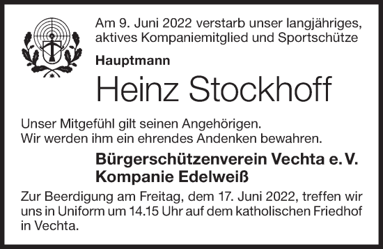 Anzeige von Heinz Stockhoff von OM-Medien