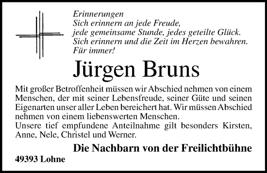 Anzeige von Jürgen Bruns von OM-Medien