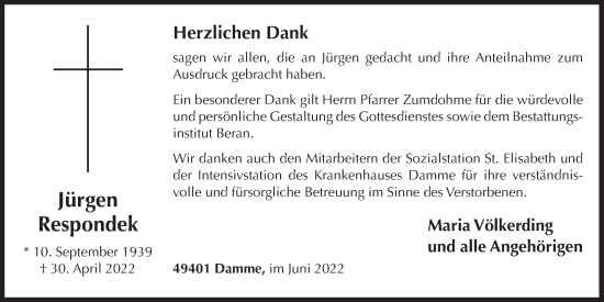 Anzeige von Jürgen Respondek von OM-Medien