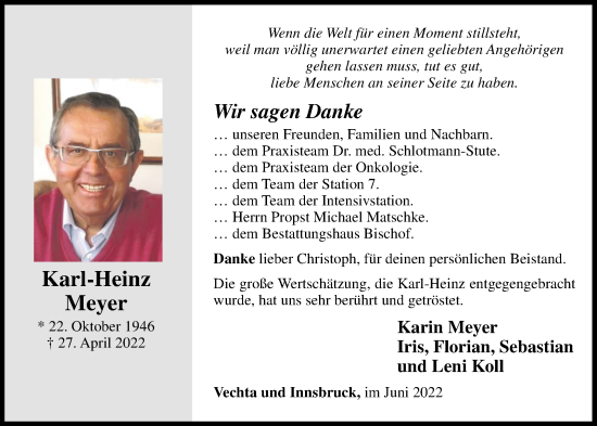 Anzeige von Karl-Heinz Meyer von OM-Medien