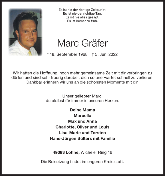 Anzeige von Marc Gräfer von OM-Medien