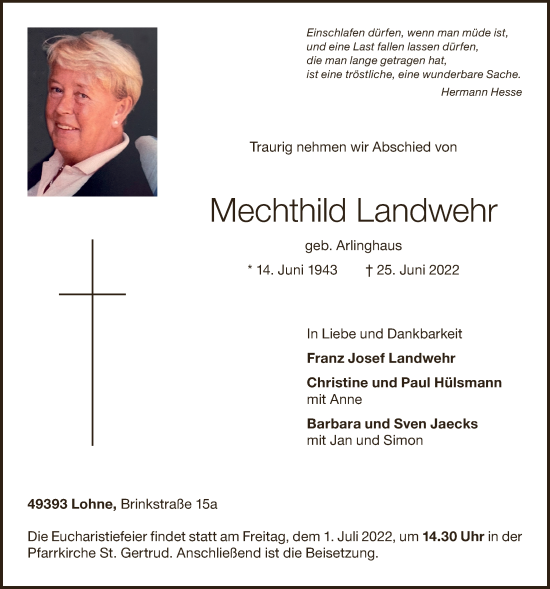 Anzeige von Mechthild Landwehr von OM-Medien