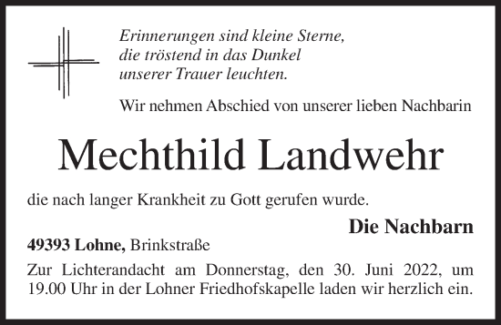 Anzeige von Mechthild Landwehr von OM-Medien