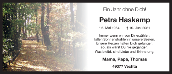 Anzeige von Petra Haskamp von OM-Medien