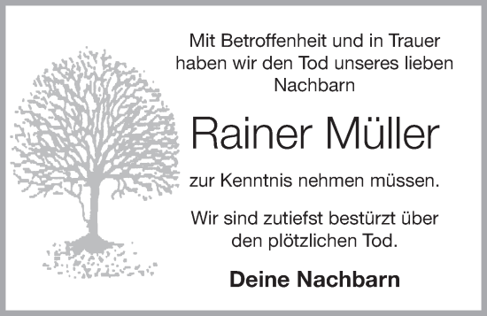 Anzeige von Rainer Müller von OM-Medien