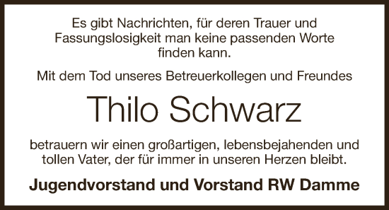 Anzeige von Thilo Schwarz von OM-Medien
