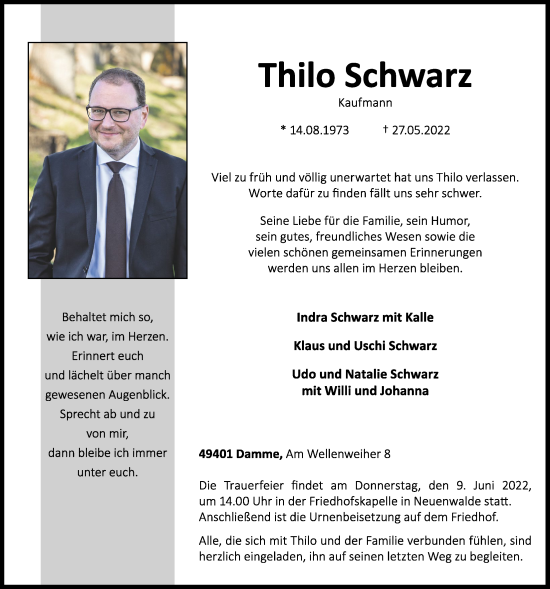 Anzeige von Thilo Schwarz von OM-Medien