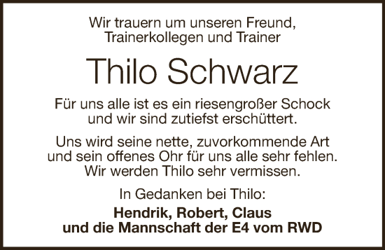 Anzeige von Thilo Schwarz von OM-Medien