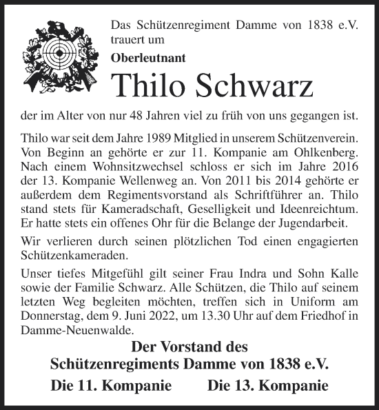 Anzeige von Thilo Schwarz von OM-Medien