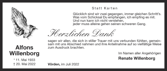 Anzeige von Alfons Willenborg von OM-Medien