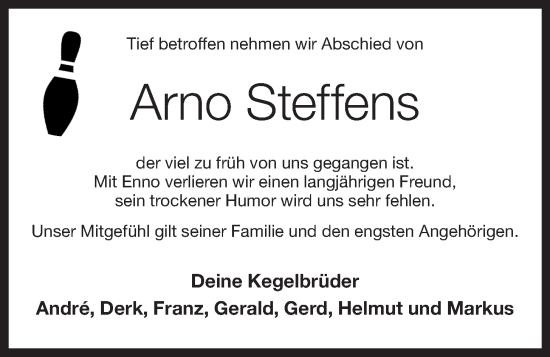 Anzeige von Arno Steffens von OM-Medien
