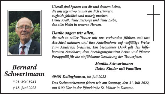 Anzeige von Bernard Schwertmann von OM-Medien