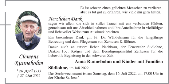 Anzeige von Clemens Runnebohm von OM-Medien