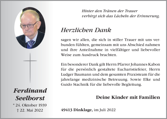 Anzeige von Ferdinand Seelhorst von OM-Medien