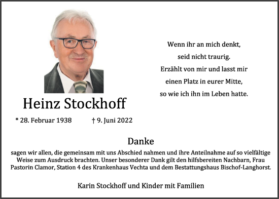 Anzeige von Heinz Stockhoff von OM-Medien