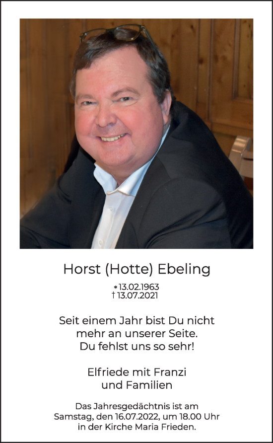 Anzeige von Horst Ebeling von OM-Medien